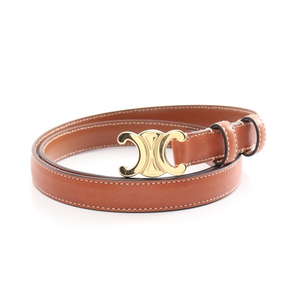 CELINE Small Triomphe belt 45AX63A78.04LU leather Brown Used Women GHW