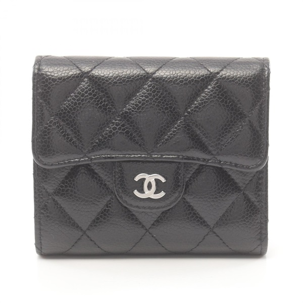 CHANEL Classic small flap Tri-fold wallet AP0231 Caviar Skin Grained Calf Black