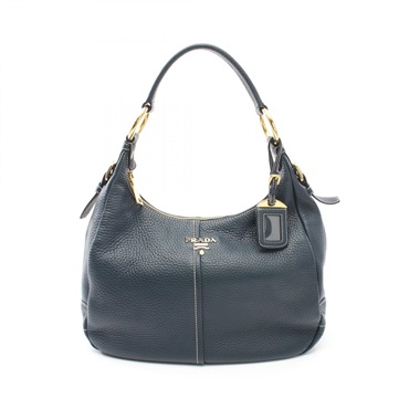 PRADA Shoulder Hand Bag leather Blue Used Women