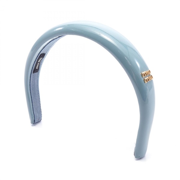 Miu Miu headband hair accessories 5IH025 Enamel Patent leather cornflower Blue