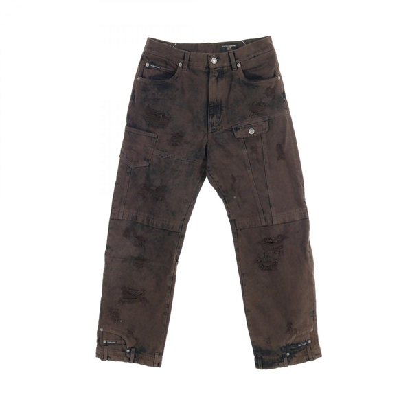 DOLCE 
GABBANA patchwork Denim pants Jeans cotton Brown Used mens #46