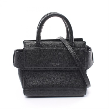 GIVENCHY Horizon mini 2way shoulder Handbag leather Black Used Women