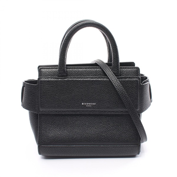 GIVENCHY Horizon mini 2way shoulder Handbag leather Black Used Women