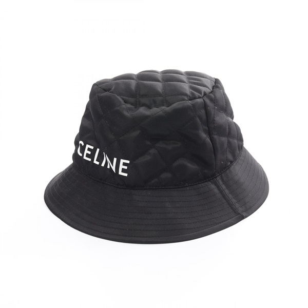 CELINE Nylon twill hats 2AUB0930C Nylon Black Orange Used mens logo size S