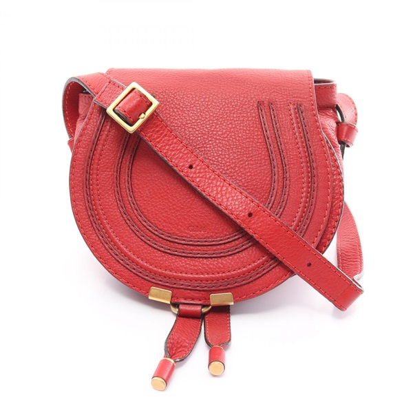 Chloe Marcie mini Shoulder Bag leather Red Used Women