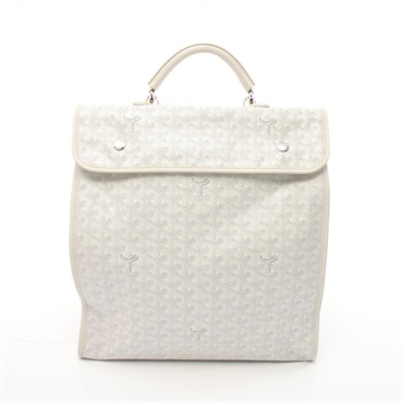 GOYARD Saint-Léger Rucksack Backpack PVC coated canvas leather White Used Women