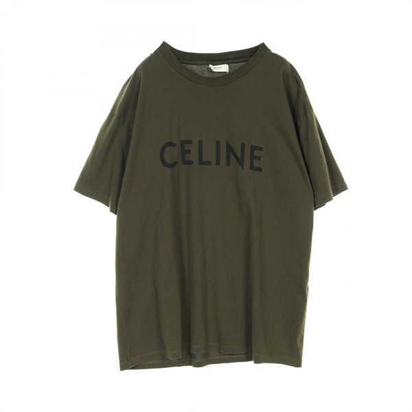 CELINE Loose fit T-shirt 2X681501F cotton Khaki Used mens #L