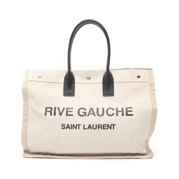 SAINT LAURENT PARIS Rive Gauche Noe Tote Bag 509415 canvas leather Beige Black