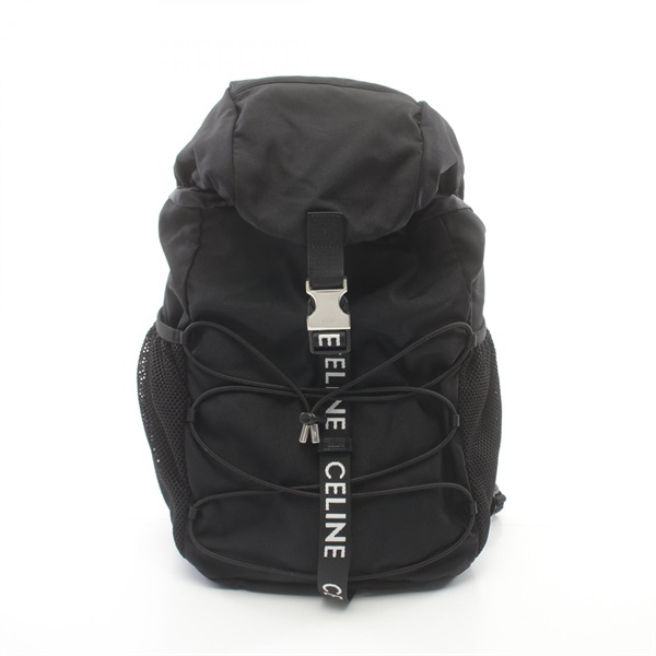 CELINE trekking Rucksack Backpack Nylon Black Used unisex SHW logo