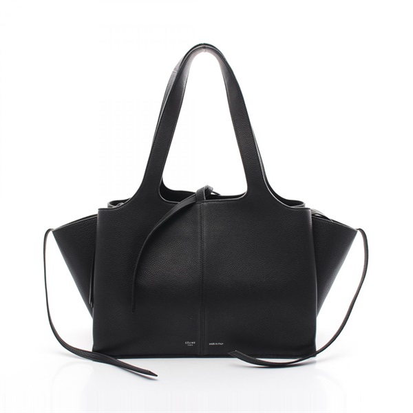 CELINE trifold small Tote hand Bag 179043 leather Black Used