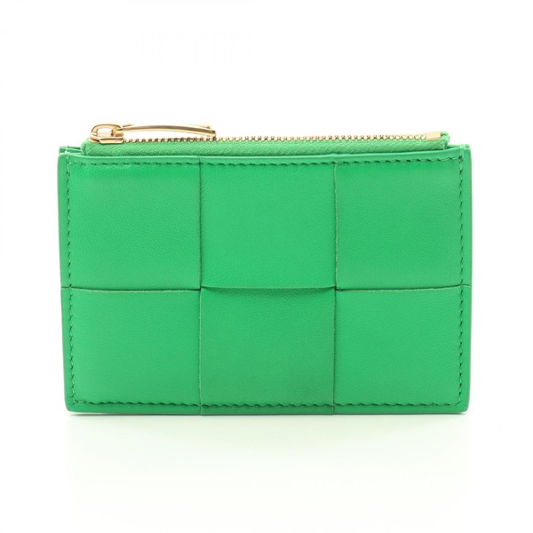 BOTTEGA VENETA Maxi Intrecciato coin purse 651393 leather Green Used unisex