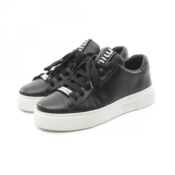 Miu Miu sneakers lace-up shoes #36 5E165D leather Black Used