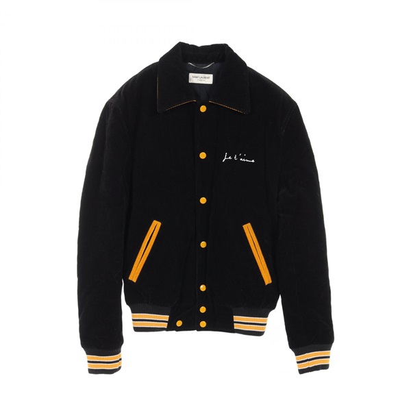 SAINT LAURENT PARIS jacket blouson #44 485686 cotton Black Yellow Used