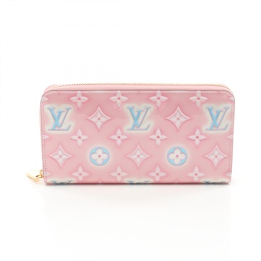 LOUIS VUITTON Zippy long wallet M81145 Monogram Vernis Patent leather Pink Used