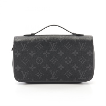 LOUIS VUITTON Zippy XL long wallet M61698 Monogram eclipse Black Used mens