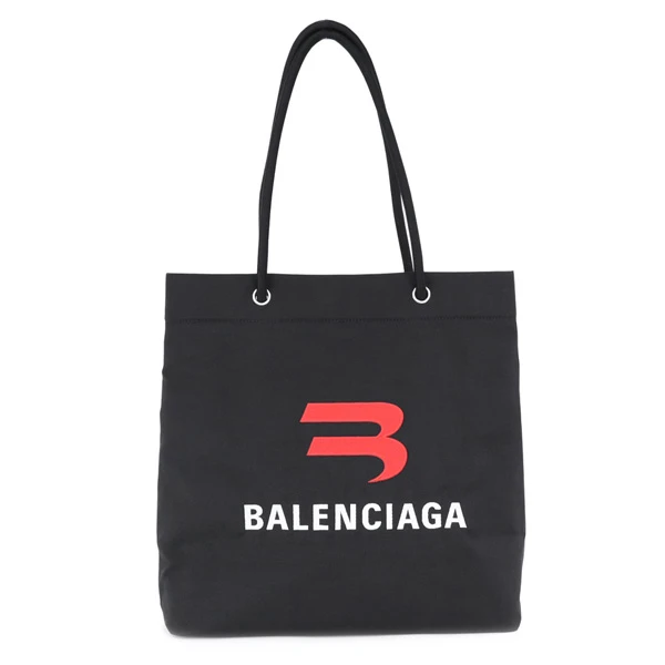 Balenciaga Black Explorer Logo Small Embroidered Tote Bag
