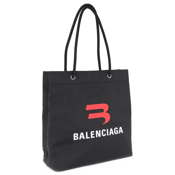 Balenciaga Black Explorer Logo Small Embroidered Tote Bag