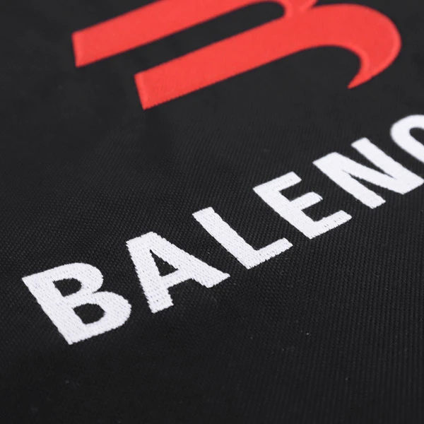 Balenciaga Black Explorer Logo Small Embroidered Tote Bag