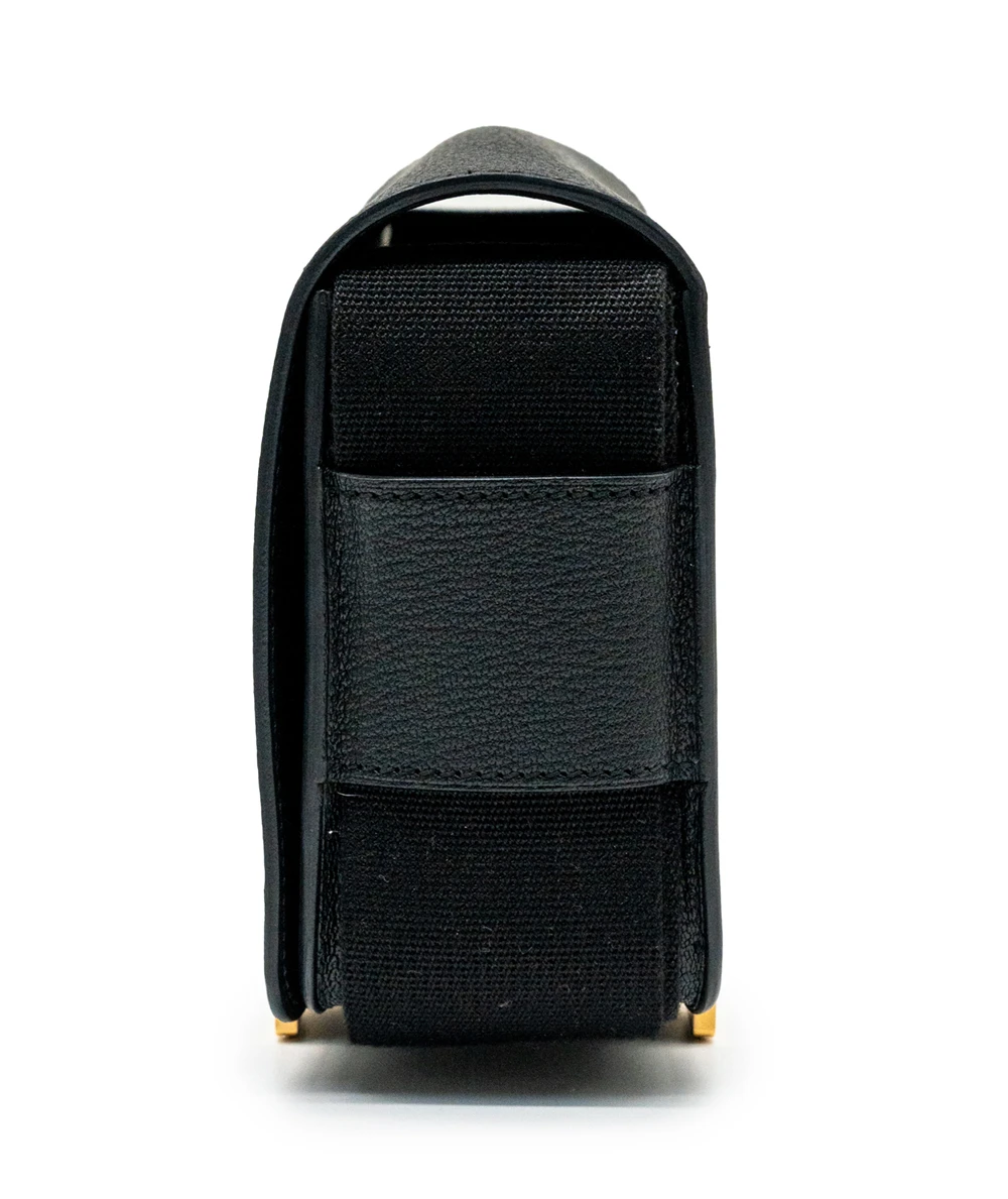 Hermes 2023 (Stamp B) Black Chevre Mysore Leather Geta bag