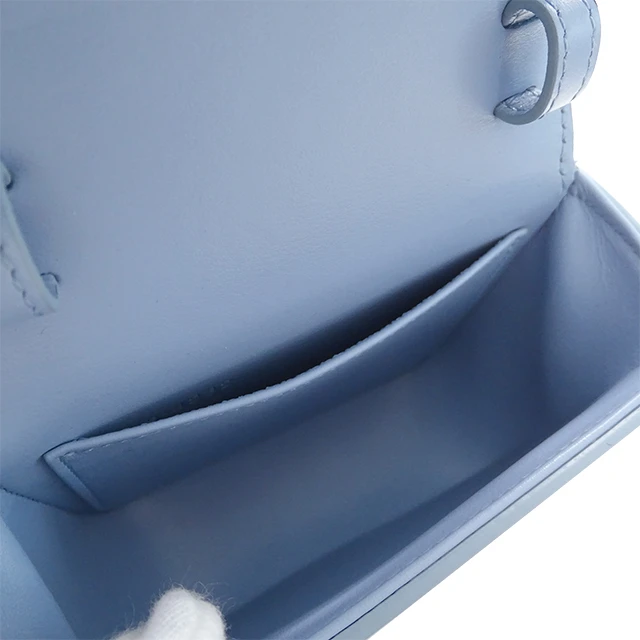 Celine Mini Triomphe Shiny Calfskin Celeste Light Blue Shoulder Bag