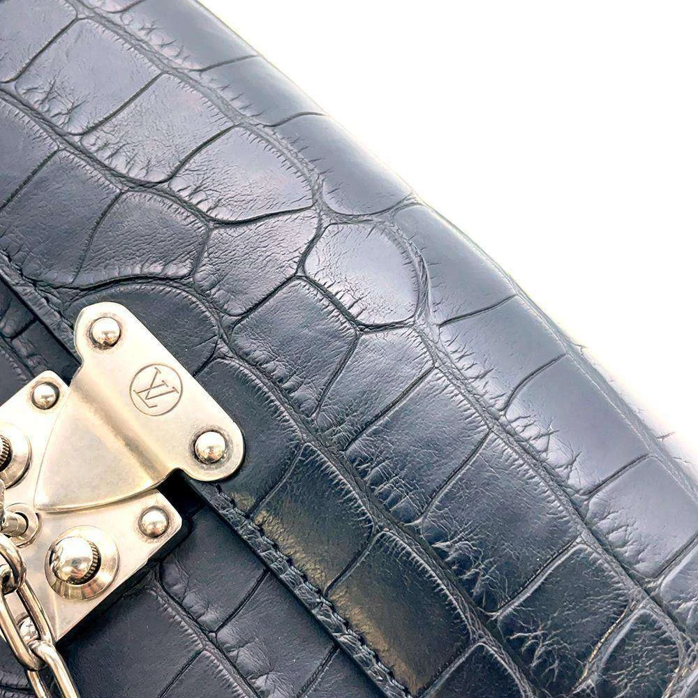 Louis Vuitton Black Crocodile Alligator Leather Waist Belt Bag