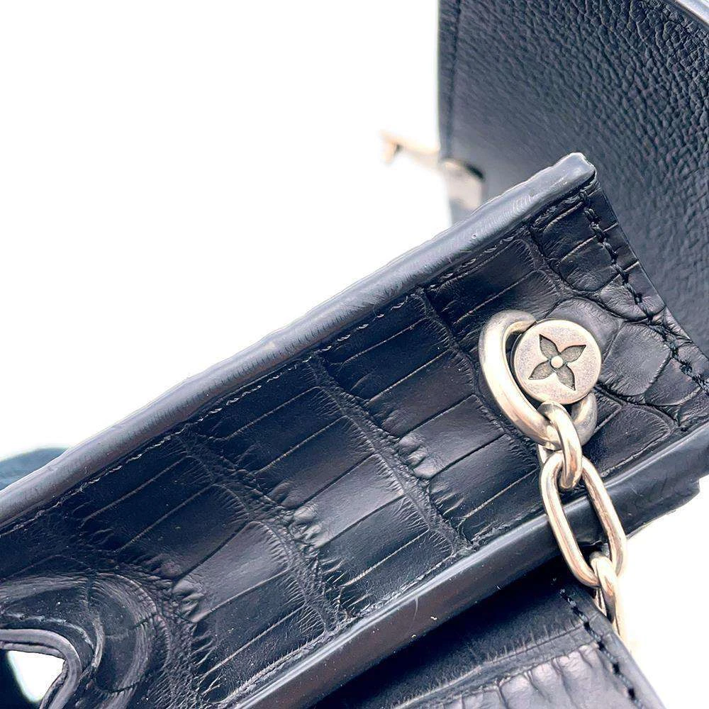 Louis Vuitton Black Crocodile Alligator Leather Waist Belt Bag