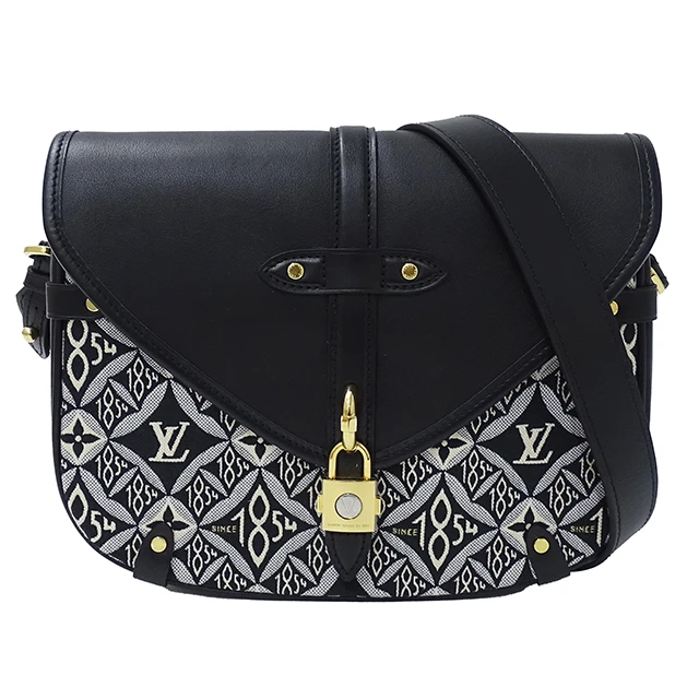 Louis Vuitton Black Leather  Canvas Neo Saumur MM Shoulder Bag