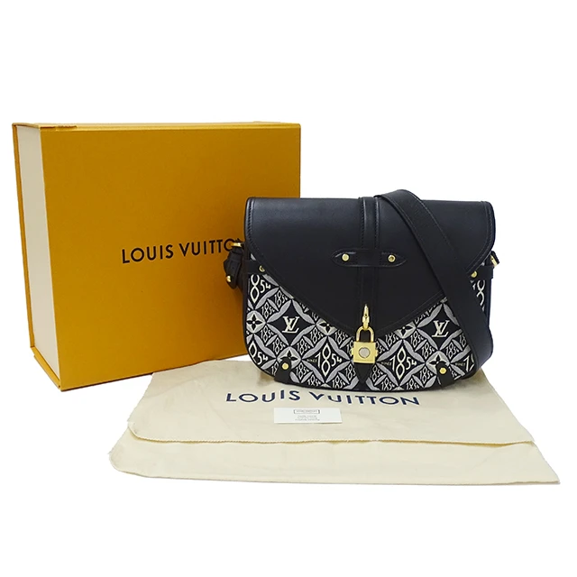 Louis Vuitton Black Leather  Canvas Neo Saumur MM Shoulder Bag
