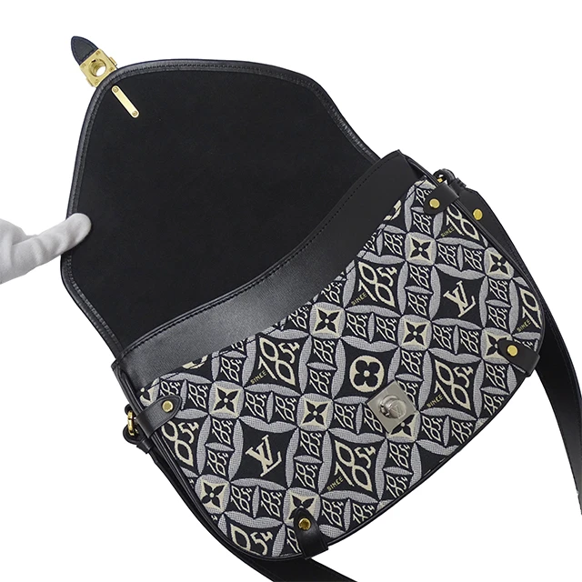 Louis Vuitton Black Leather  Canvas Neo Saumur MM Shoulder Bag