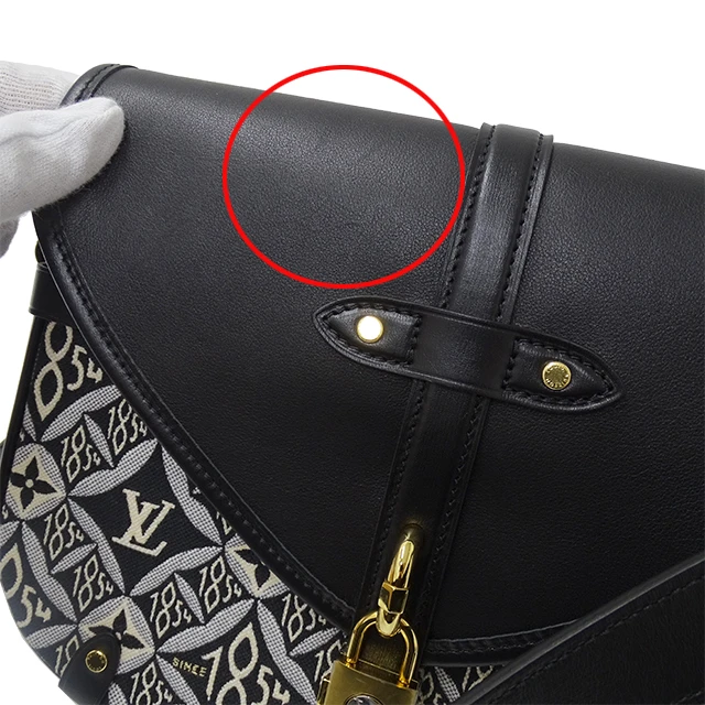 Louis Vuitton Black Leather  Canvas Neo Saumur MM Shoulder Bag