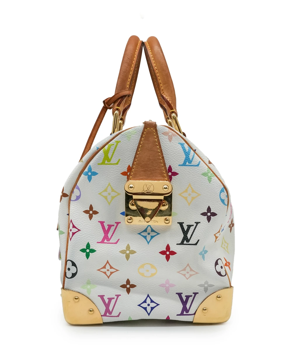 Louis Vuitton White Multicolor Monogram Canvas Speedy 30