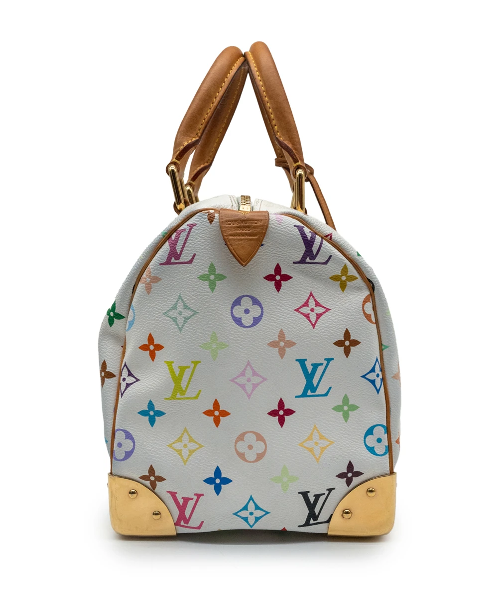 Louis Vuitton White Multicolor Monogram Canvas Speedy 30