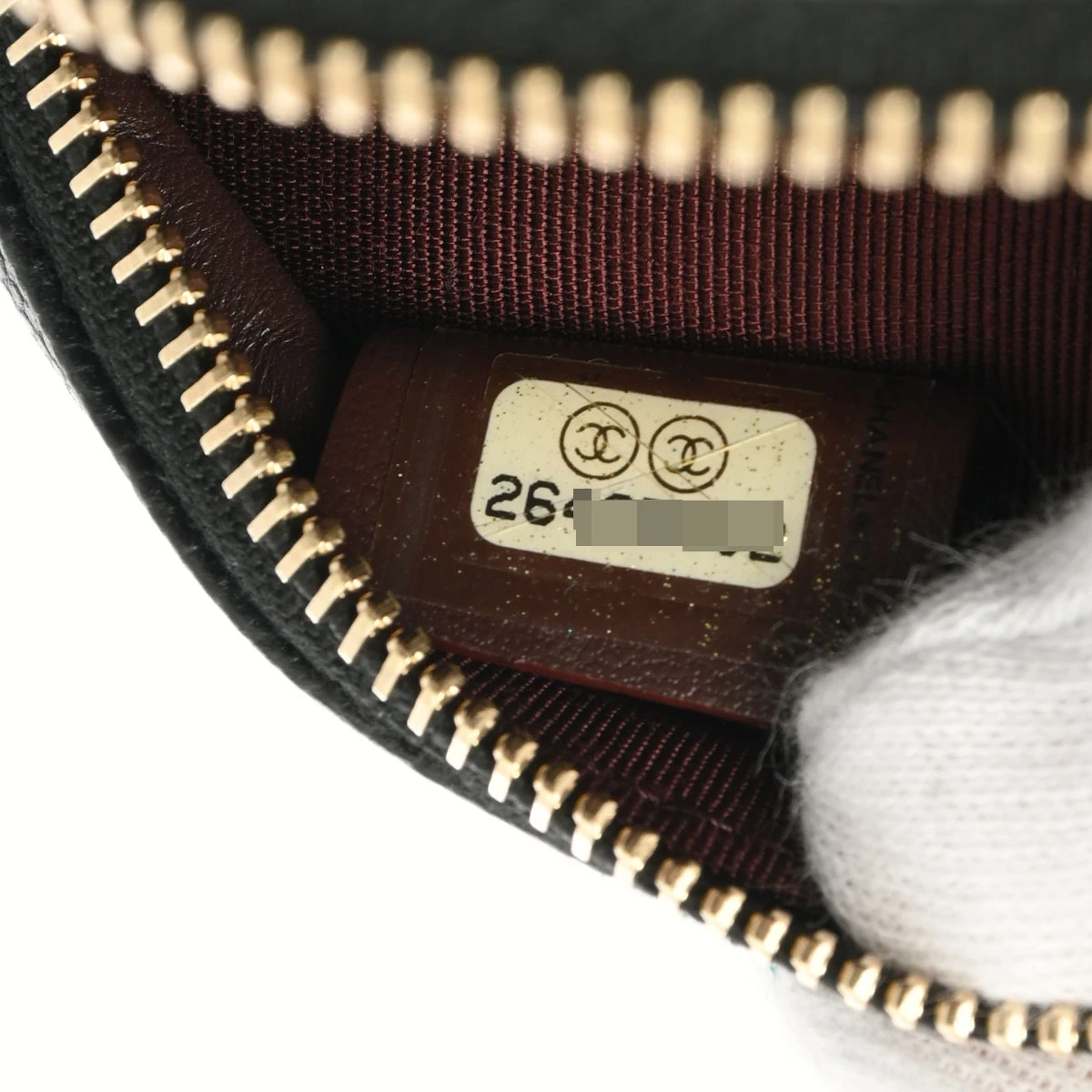 Chanel Black Round Chain Clutch Caviar Skin Shoulder Bag