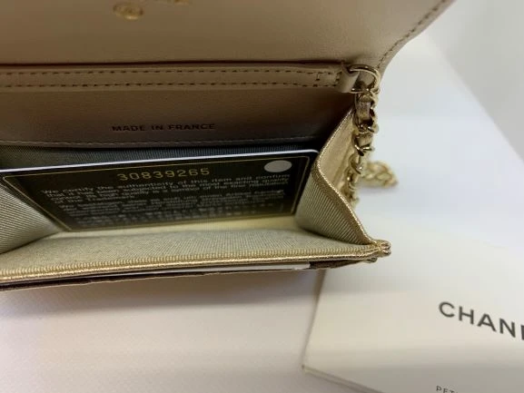 Chanel Gold Metallic Lambskin Quilted Flap Chain Waist Bag