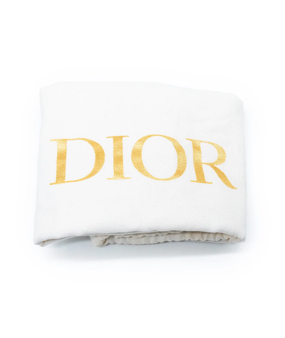 Dior Navy Blue/Beige Oblique Canvas and Leather Mini Saddle Bag