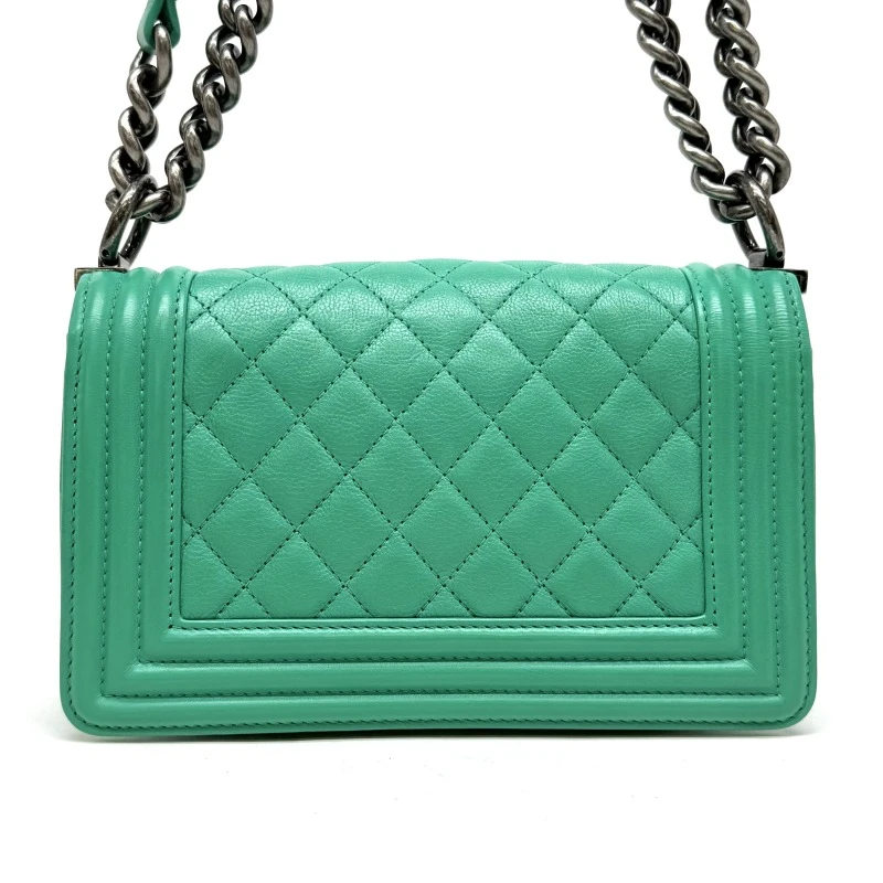 Chanel Green Caviar Leather Small Boy Bag