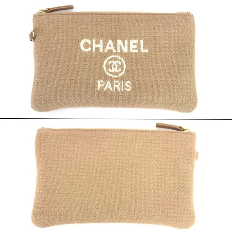 Chanel Deauville Medium Size Beige Color Canvas Tote Bag