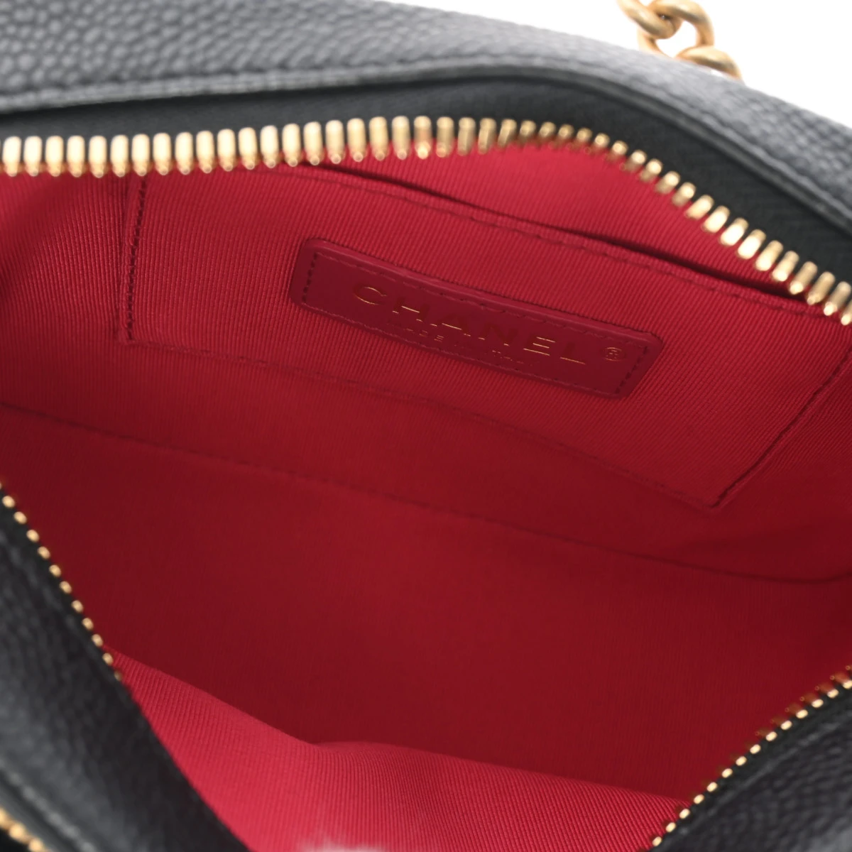 Chanel Black Caviar Leather Chain Shoulder Bag