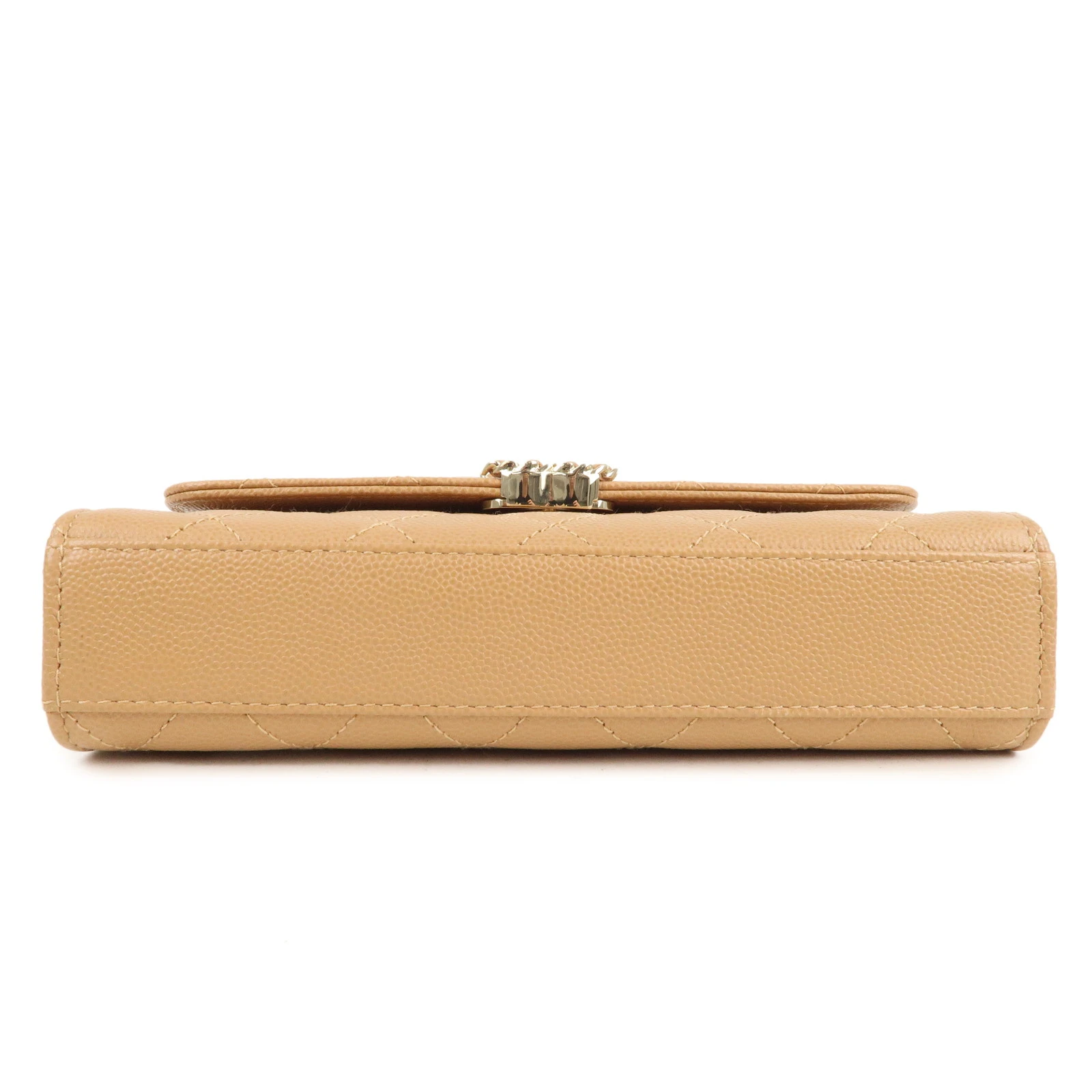 Chanel Gold Caviar Leather Vanity Handle Chain Shoulder Bag