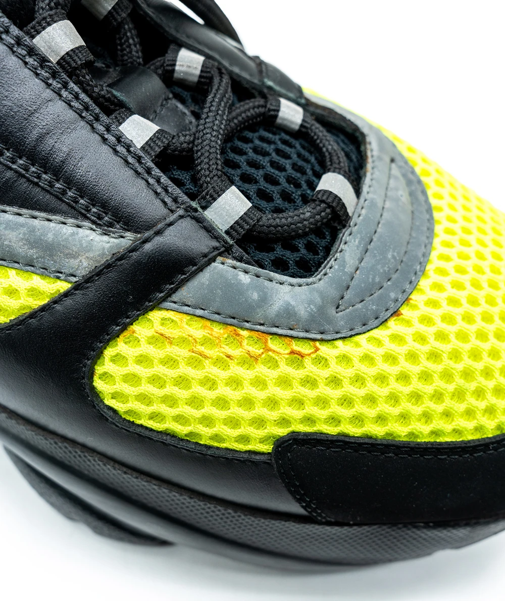 Dior Size 42 Black/Neon Green Leather and Mesh B22 Sneakers