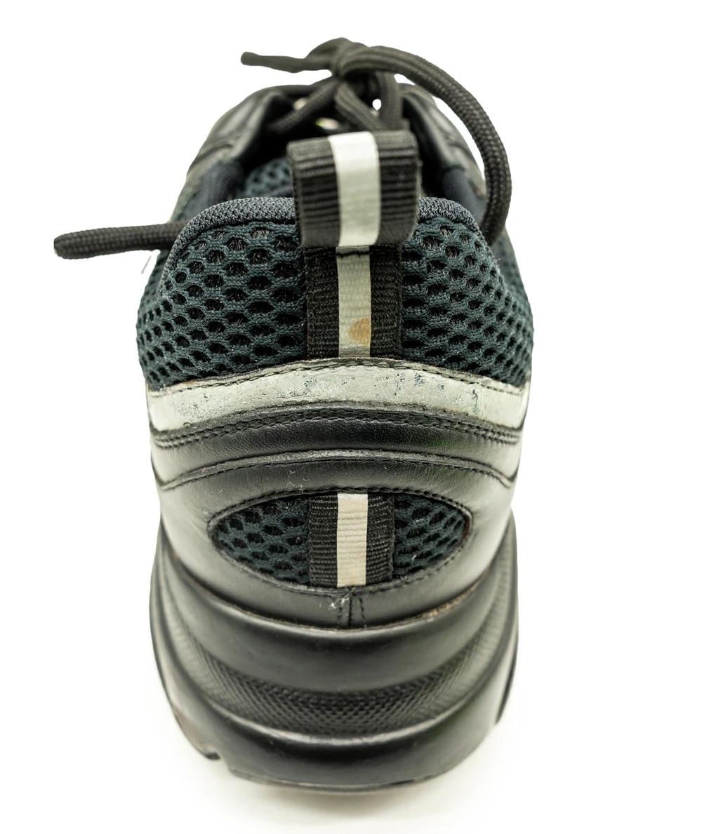 Dior Size 42 Black/Neon Green Leather and Mesh B22 Sneakers