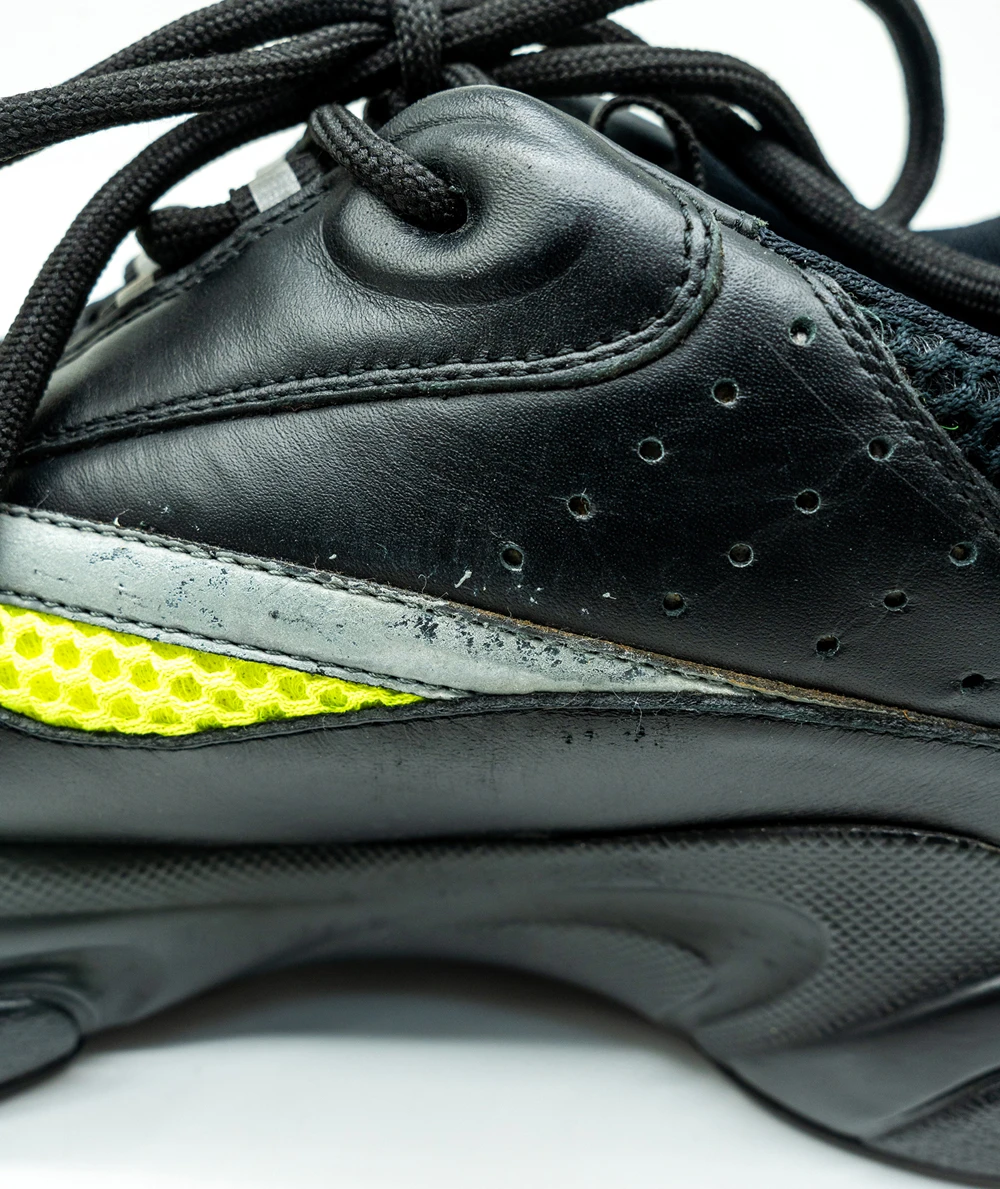 Dior Size 42 Black/Neon Green Leather and Mesh B22 Sneakers