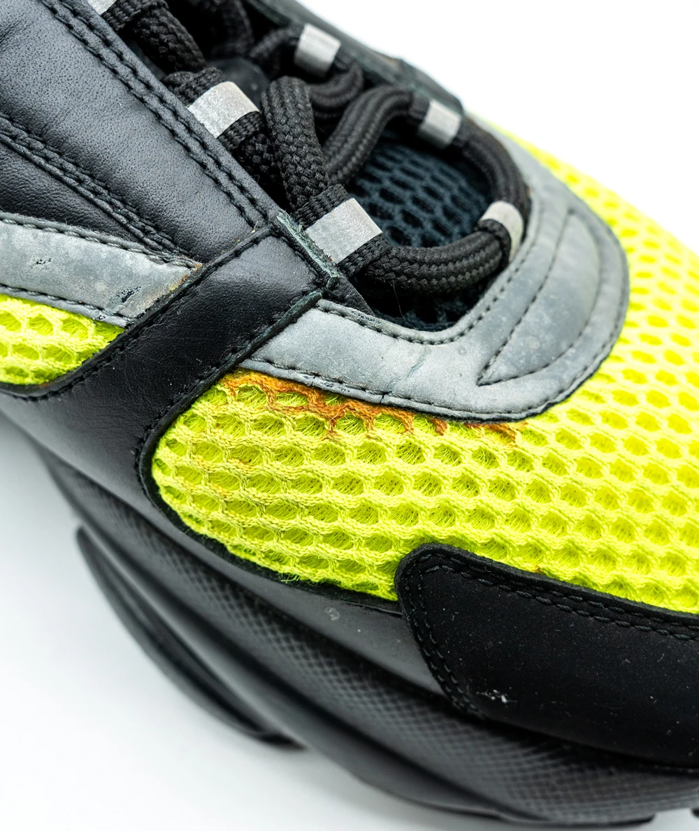 Dior Size 42 Black/Neon Green Leather and Mesh B22 Sneakers