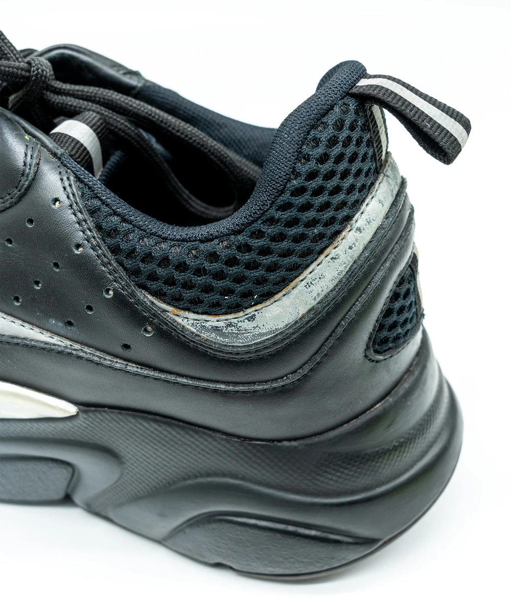 Dior Size 42 Black/Neon Green Leather and Mesh B22 Sneakers