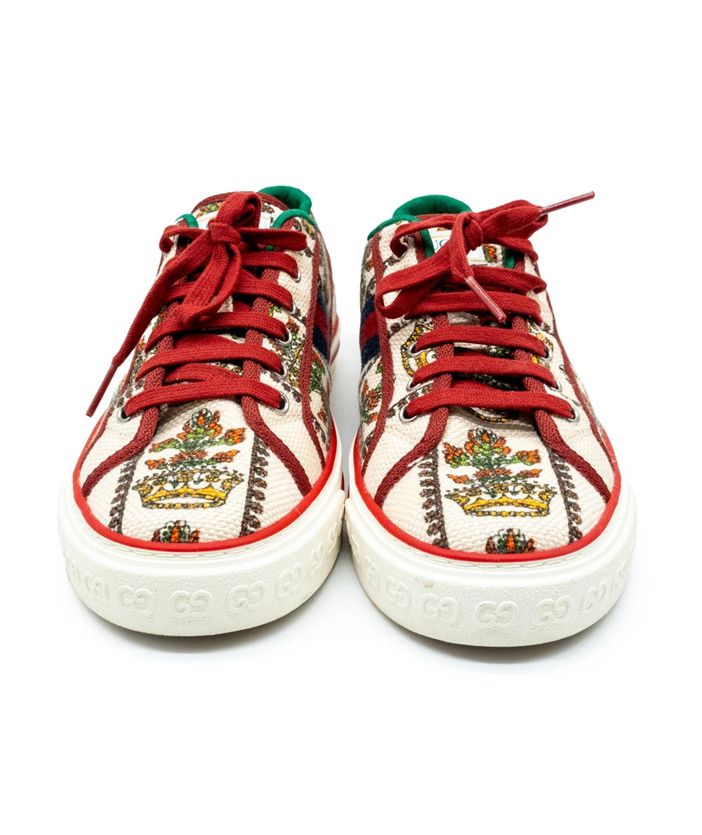 Gucci Size 46 Tennis 1977 Crown Print Mens Sneakers