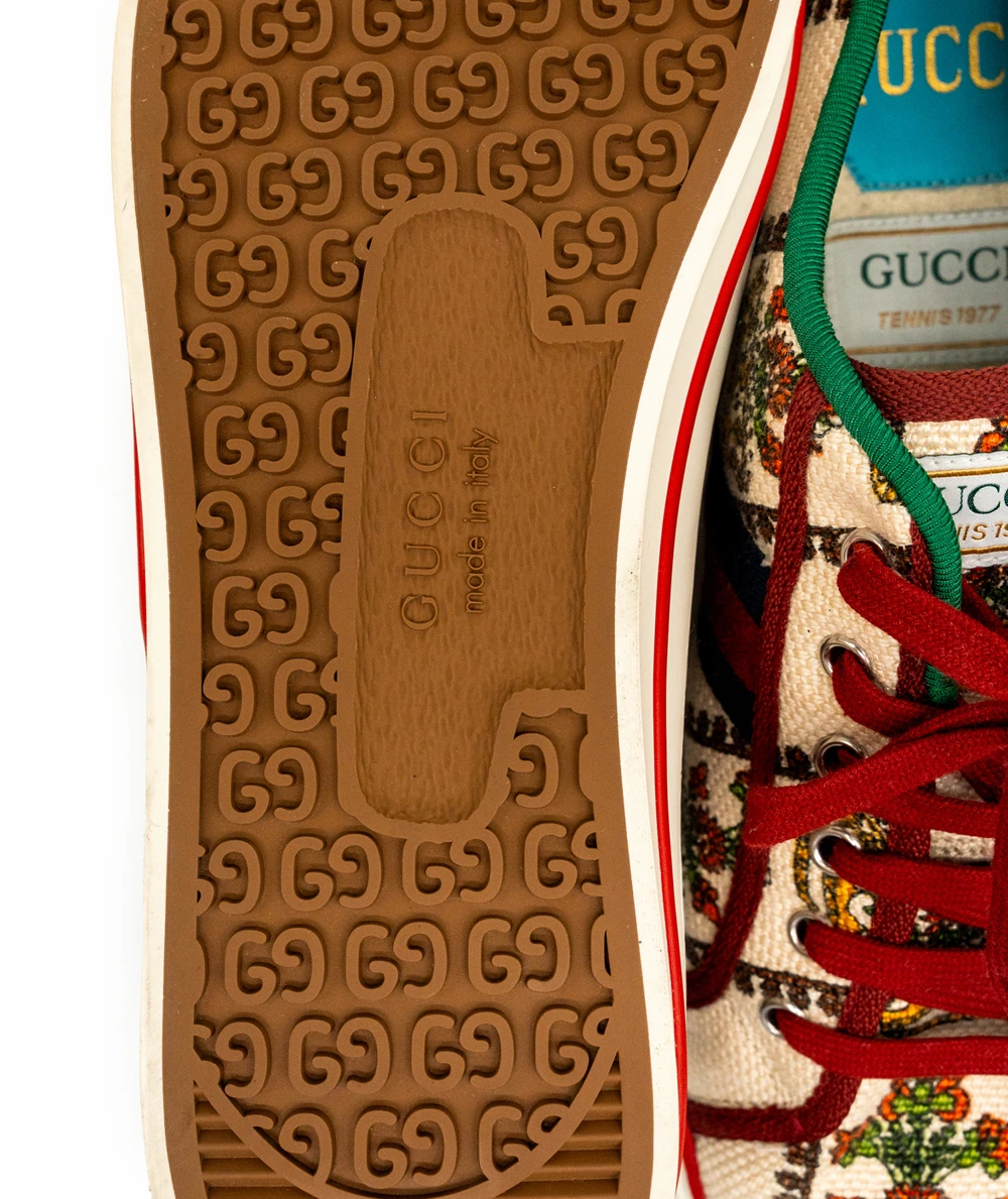 Gucci Size 46 Tennis 1977 Crown Print Mens Sneakers