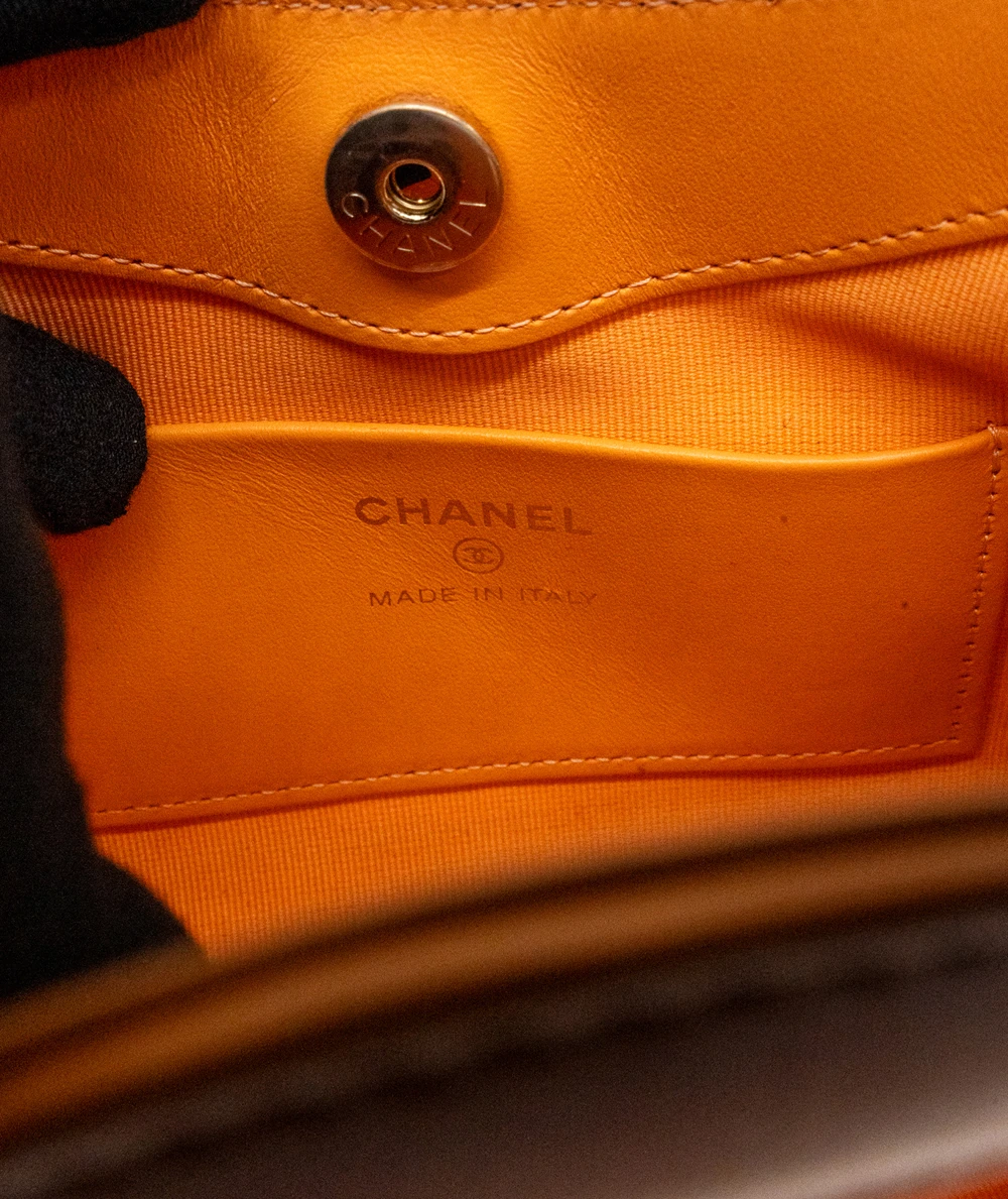 Chanel Orange Color Leather 31 Nano Shopping Bag