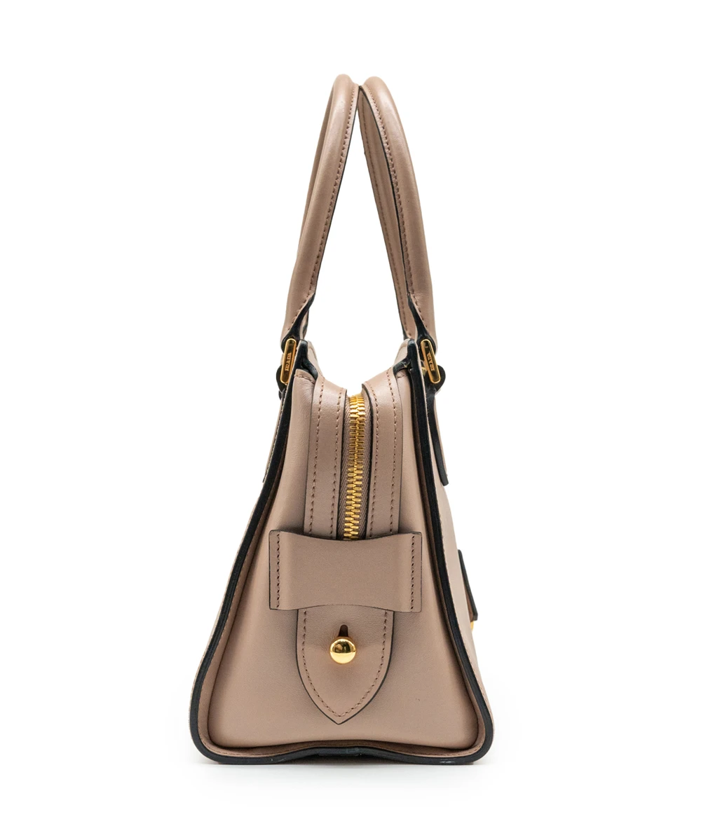 Prada Beige Saffiano Leather Borsa a Mano Satchel