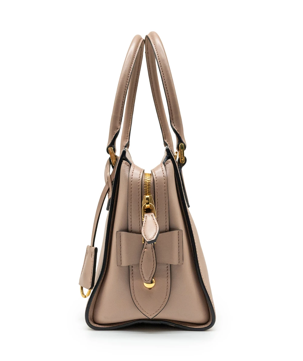 Prada Beige Saffiano Leather Borsa a Mano Satchel
