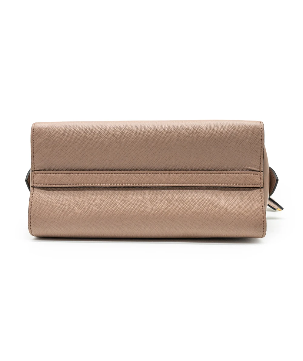 Prada Beige Saffiano Leather Borsa a Mano Satchel